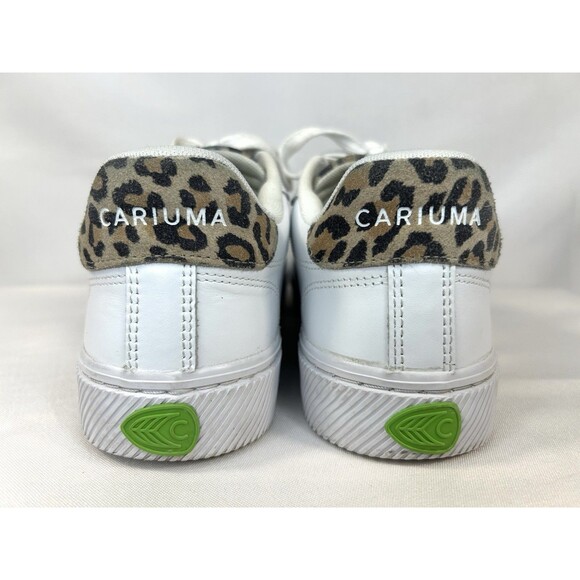 Cariuma Salvas Leather Sneakers Women's Size 9 Leopard White Lace Up Casual - Picture 5 of 12